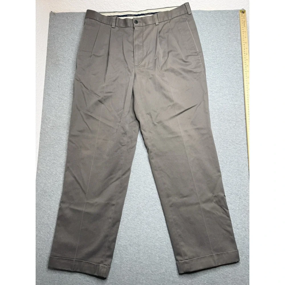 Brooks Brothers Pants Men 36X30 Brown Advantage Chino Clark Houndstooth Trousers